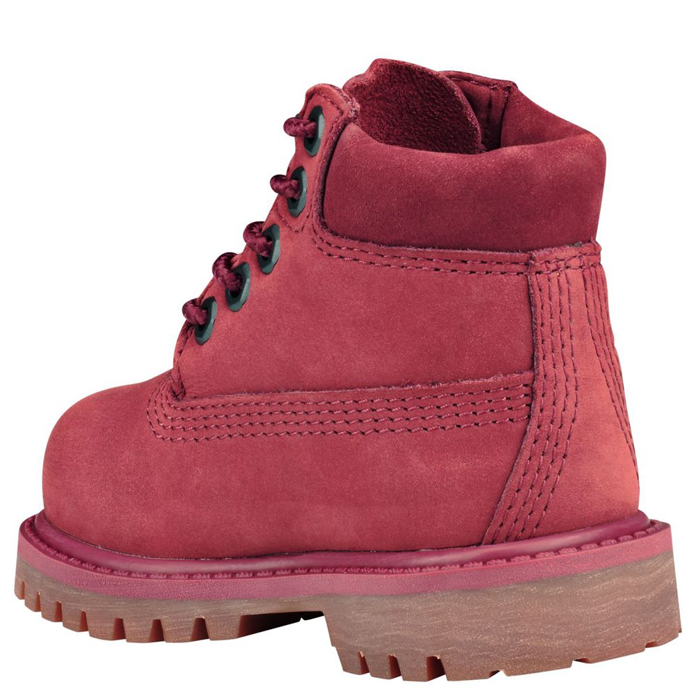 Timberland 6-Inch Μποτακια Παιδικα Μπορντο - Toddler Premium Waterproof - Greece 9653801-AH